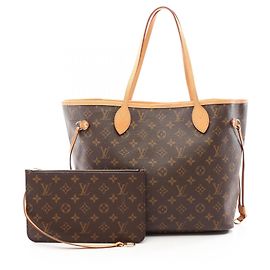 Borsa Tote Louis Vuitton Neverfull MM Marrone