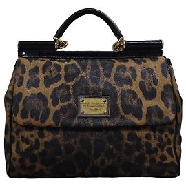 Hermoso bolso Dolce & Gabbana leopard Sicily Negro