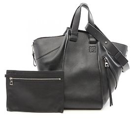 Loewe Hammock Medium 2-Way Lederhandtasche in Schwarz Schwarz