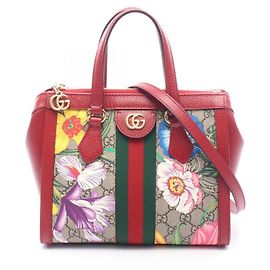 Gucci Ophidia GG Flora Small 2-Way Tote Bag Rot Mehrfarben Beige