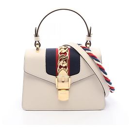 Sac à main 2-Way Gucci Sylvie Sherry Line Blanc Rouge Bleu Marine