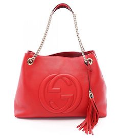 Bolso de hombro Gucci Soho Interlocking G Roja
