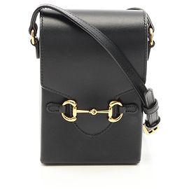 Sac Mini Gucci Horsebit 1955 en cuir noir Noir