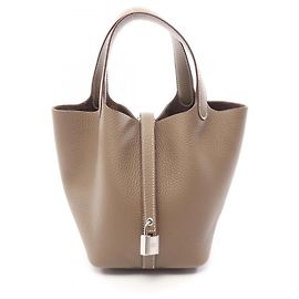 Hermès Bolso Hermes Picotin Lock PM Etoupe Castaño Gris pardo