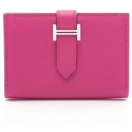 Hermès Tarjetero Hermes Bearn Rose Purple Rosa Púrpura
