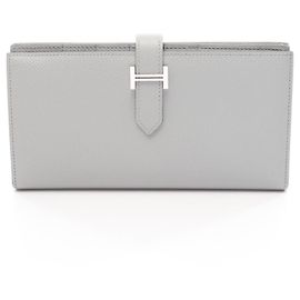 Hermès Hermes Bearn Soufflé Langbeutel in Blue Glacier Blau