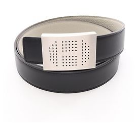 Hermès Hermes Wendeltgürtel aus Leder für Herren Schwarz Weiß