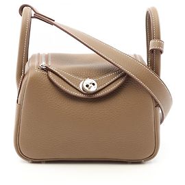 Hermès Bolsa de Ombro Hermes Lindy Mini Marrom Taupe
