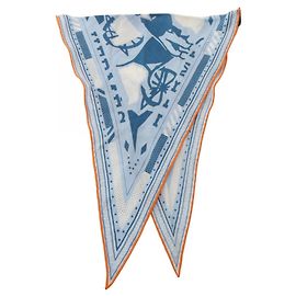 Hermès Hermes Losange PUZZLE Stole Azul Multicolor Azul marino