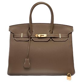 Hermès mala HERMES Birkin 35 em Couro Étoupe - 104028 Taupe