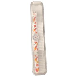 Autre Marque Relógio Swatch feminino padrão de galinhas e flores Branco Multicor