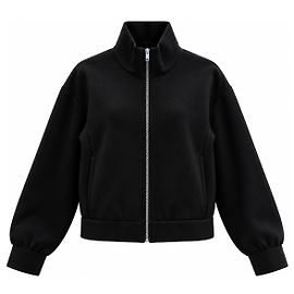 Weekend Max Mara Chaqueta de chándal de algodón negro Negro