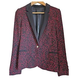 IKKS Blazer Stampato Nero e Rosso Nero Rosso