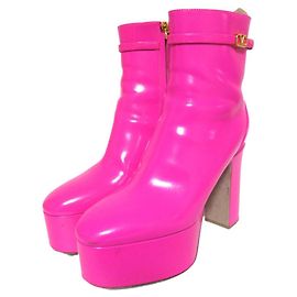 Botas curtas de plataforma Valentino Garavani Rosa