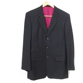 Chaqueta entallada de lana a rayas Paul Smith COLLECTION Castaño Gris antracita