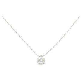 Autre Marque Pt900 Pt850 Diamond Necklace Silvery
