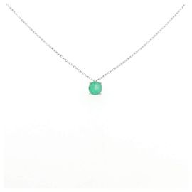 Autre Marque Collar de Pt950 con Esmeralda Verde