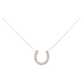 Autre Marque Horseshoe Au750 Diamantenhalskette Pink