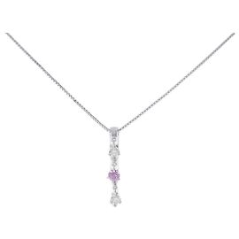Autre Marque Au750 Saphir Diamant Halskette Silber