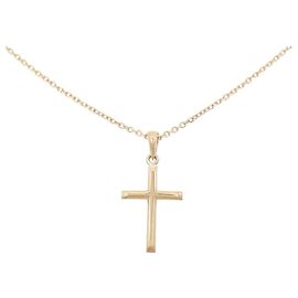 Autre Marque Colar de Cruz Au750 Dourado