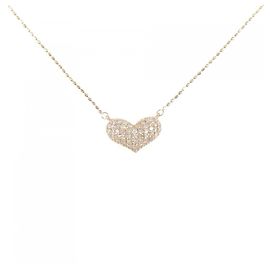 Autre Marque K14 Roségold Diamantenhalskette Pink