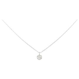 Autre Marque Pt900 Pt850 Diamond Necklace Silvery