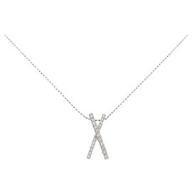 Autre Marque Collar de diamantes PT950 PT850 Plata