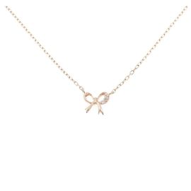 Autre Marque Collier en or rose K10 et diamants Rose