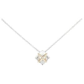 Autre Marque Collana in oro bianco e oro rosa Au750 con diamanti D'oro