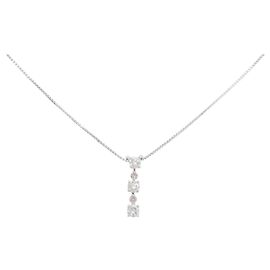 Autre Marque Colar de ouro branco Au750 e diamantes Prata