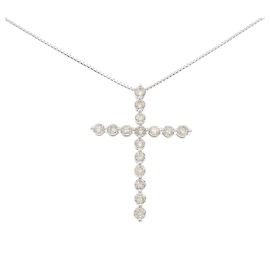 Autre Marque Collana in oro bianco Au750 e diamanti Argento