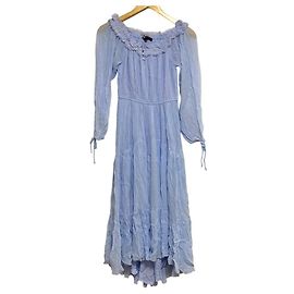 maje Chiffon Maxi Dress Blue