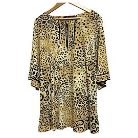 LEONARD Leopard Print Stretch Top Beige