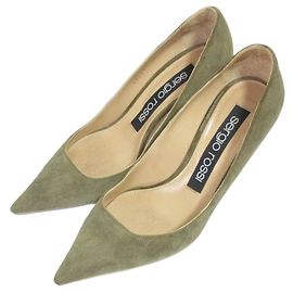 Autre Marque Escarpins à bout pointu en daim Sergio Rossi Vert Kaki