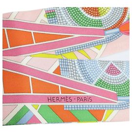 Pañuelo Twilly Hermès L'art indien des plaines Rosa