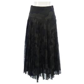 Saia Christian Dior 100% seda Preto Verde Caqui
