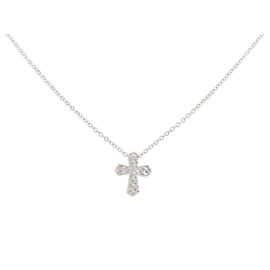 Autre Marque Collier Croix en Platine PT950 Argenté