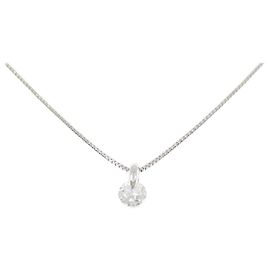 Autre Marque Pt900 Diamantenhalskette Silber