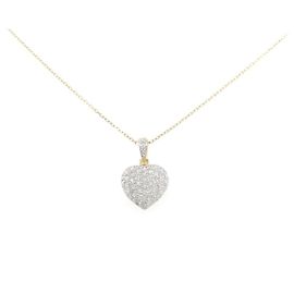 Autre Marque Collar de Diamantes Corazón Au750 Dorado