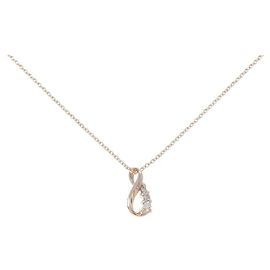 Autre Marque Collar de oro rosa K10 y diamantes Rosa