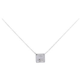 Autre Marque Collar de oro blanco 750 y diamantes Plata