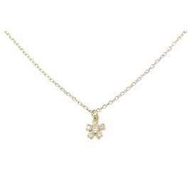 Autre Marque Collar Au750 Flor con Diamantes Rosa
