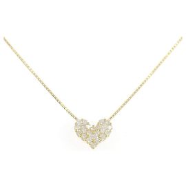 Autre Marque Collar de Diamantes Corazón Au750 Dorado