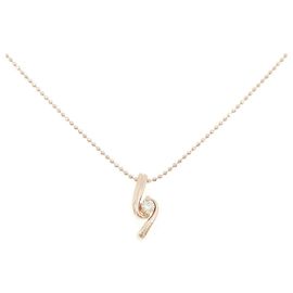 Autre Marque Colar de ouro rosa K10 e diamantes Rosa
