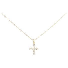 Autre Marque Collier Croix Diamant Au750 Doré