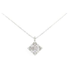 Autre Marque Colar de platina Pt900 Pt850 com diamante rosa Prata