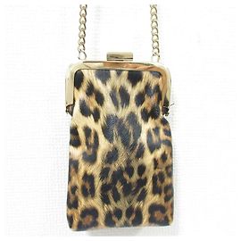 Autre Marque Borsa a tracolla MOHI con catena leopardata Beige