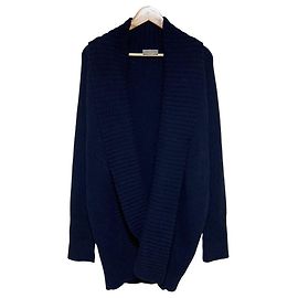 Autre Marque JOHN SMEDLEY Cashmere Blend Knit Cardigan Blue