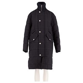 Hermès Schwarzer Wollmantel Schwarz