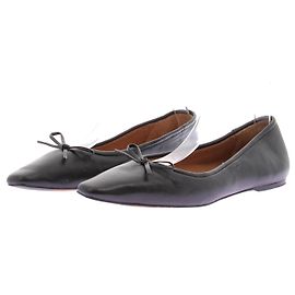 Polo Ralph Lauren Black Leather Ballet Flats Size 37 Black